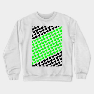 Green Love Hearts Crewneck Sweatshirt